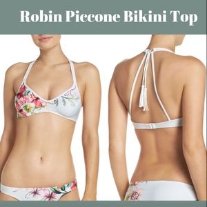 NEW Robin Piccone Floral Underwire Bikini‎ top SZ L
